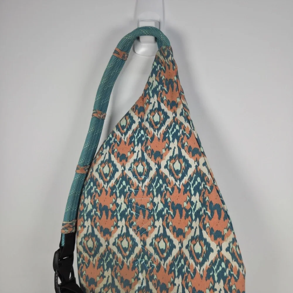 KAVU Rope Bag Sling Pack with Adjustable Rope Shoulder Strap - Beach Paint